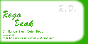 rego deak business card