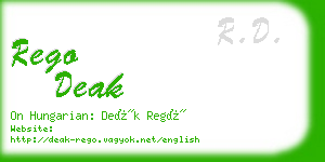 rego deak business card